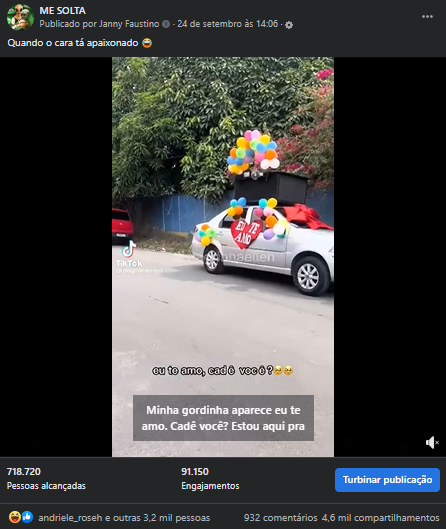 Resultados da Postagem em Me solta